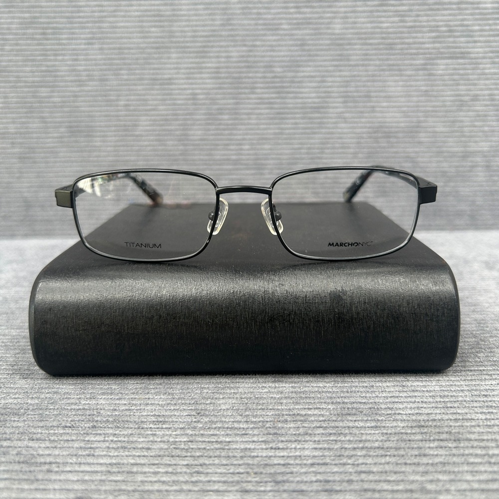 Marchon NYC East Side Stanton 001 Black Titanium Y2k Eyeglass Frames 52-18-140